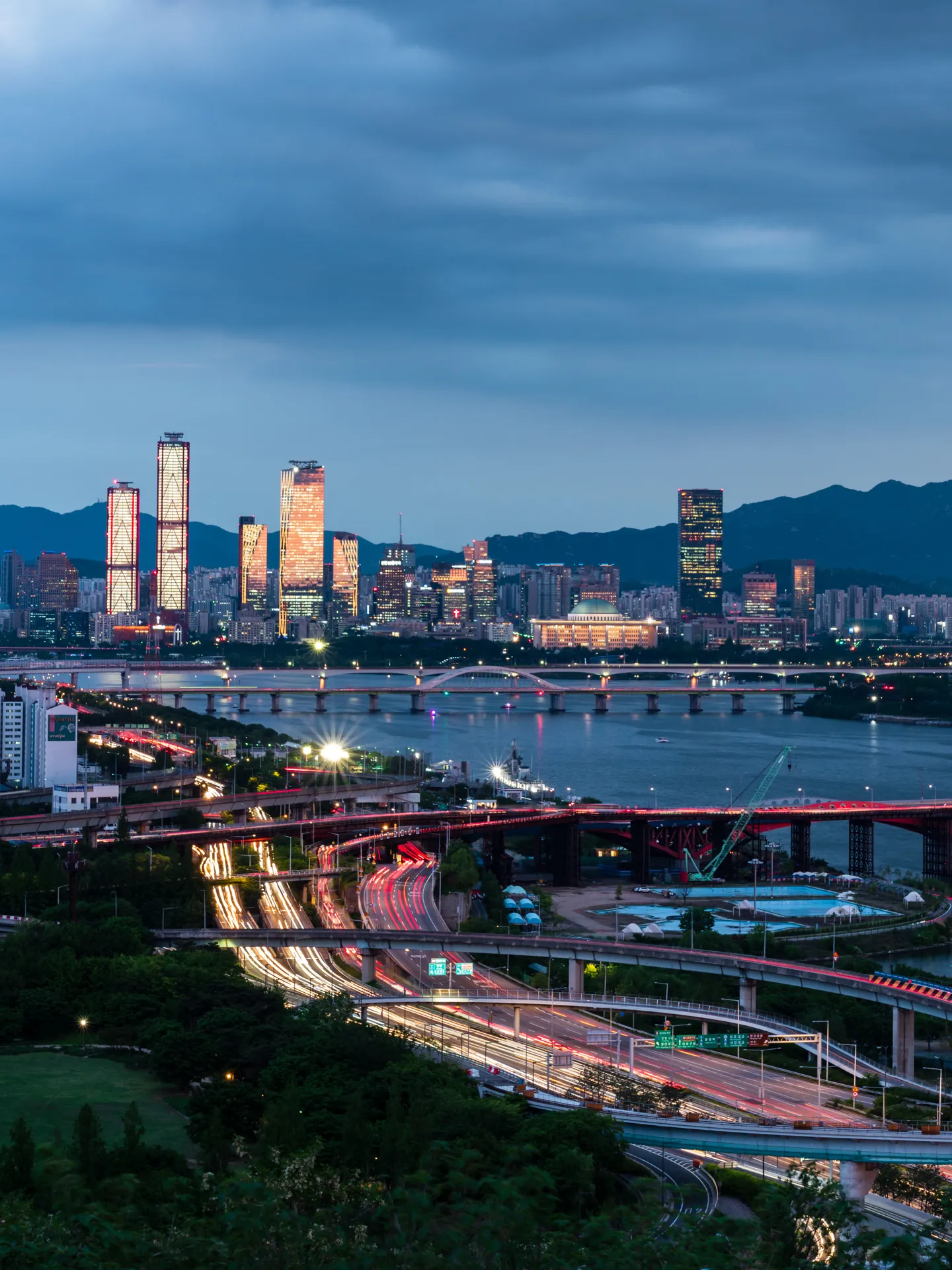 Lights on Ambassy building